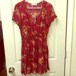 Red Floral Mini Dress